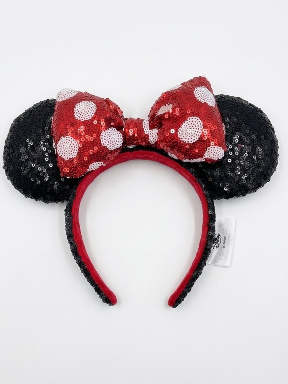 Classic Minnie Mouse Sequin Headband - Red Polka Dot Ears
